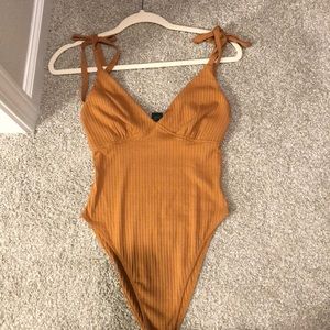 Terracota Orange Bodysuit with shoulder ties